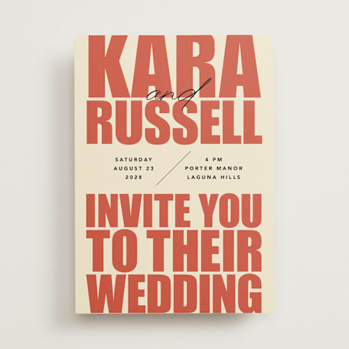 This is a verona sunset wedding invitations with standard by Stacey Day called typographical poster printing on signature in standard