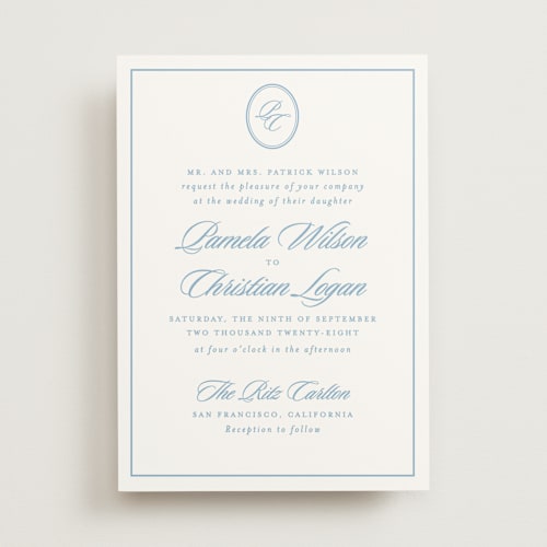 This is a capri wedding invitations with standard by Creo Study called scripted printing on signature in standard
