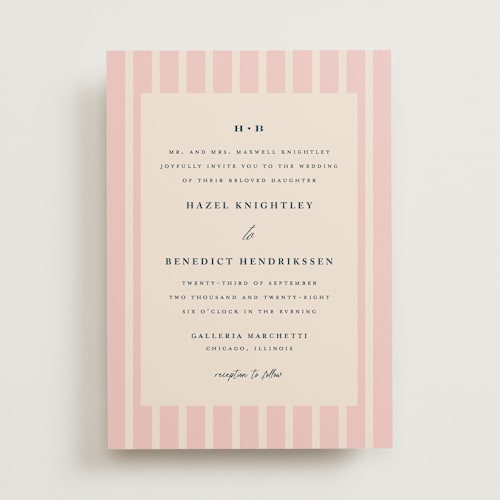 This is a retro pink wedding invitations with standard by chocomocacino called melihrolo printing on signature in standard