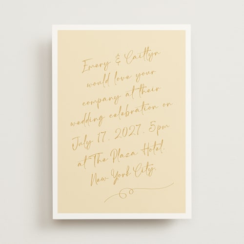 This is a honey wedding invitations with standard by Adelyn T. called ink scribble printing on signature in standard