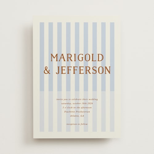 This is a wave wedding invitations with standard by Kelly Watkins called stripes printing on signature in standard