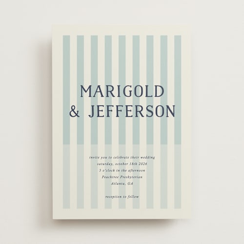 This is a juniper wedding invitations with standard by Kelly Watkins called stripes printing on signature in standard
