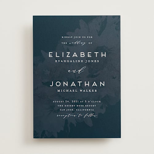 This is a midnight wedding invitations with standard by Grace Kreinbrink called dash printing on signature in standard