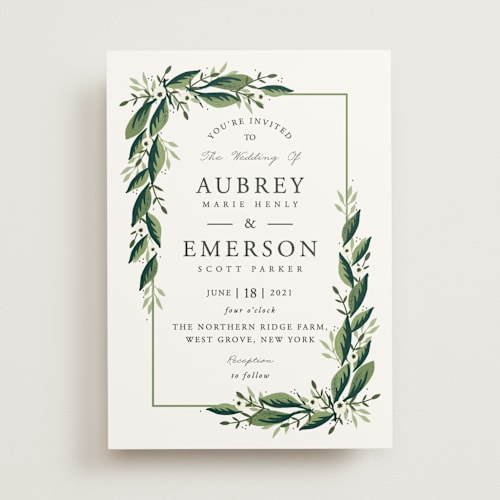 This is a forest wedding invitations with standard by Oma N. Ramkhelawan called paradise printing on signature in standard