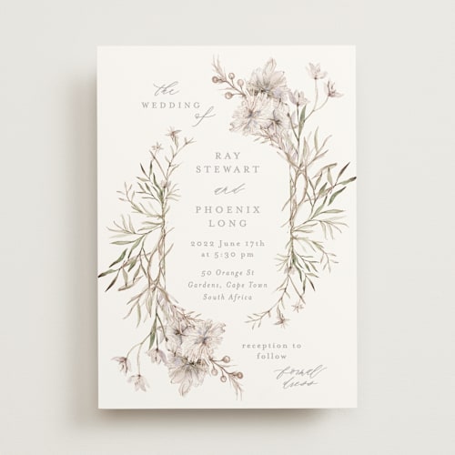 This is a fig wedding invitations with standard by Phrosné Barwood called ring box printing on signature in standard