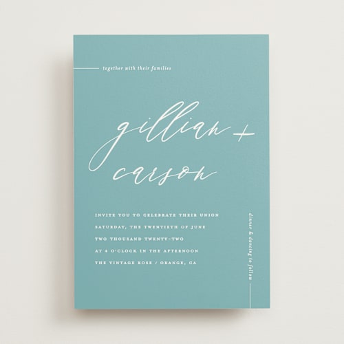 This is a sky wedding invitations with standard by Chryssi Tsoupanarias called villa printing on signature in standard