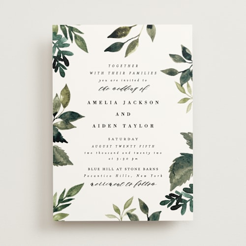 This is a leaf wedding invitations with standard by Alethea and Ruth called clearing printing on signature in standard