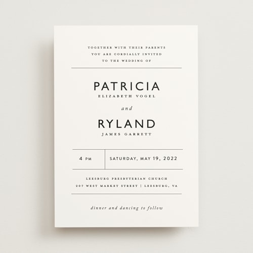 This is a snow wedding invitations with standard by That Girl Press called ordered grace printing on signature in standard