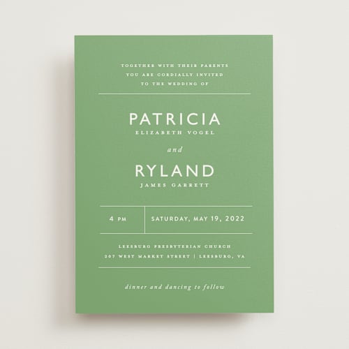 This is a spring wedding invitations with standard by That Girl Press called ordered grace printing on signature in standard