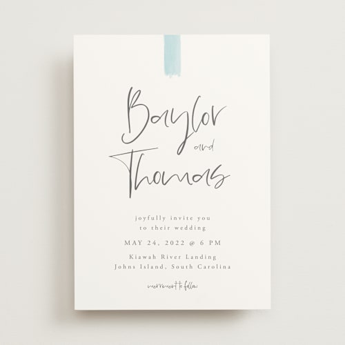 This is a sky wedding invitations with standard by Erika Firm called so delightful printing on signature in standard