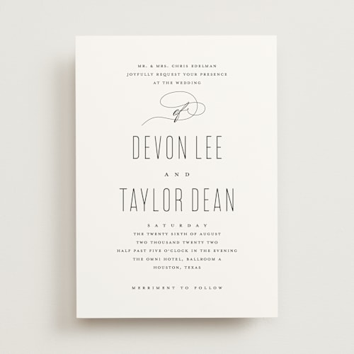 This is a cloud wedding invitations with standard by Stacey Meacham called moderna printing on signature in standard