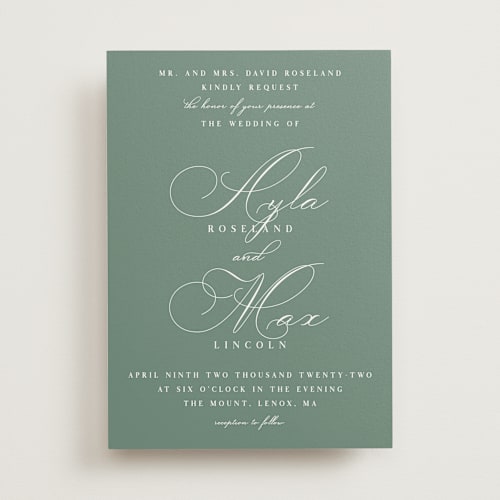 This is a fern wedding invitations with standard by Keen Peachy called sweet nothings printing on signature in standard