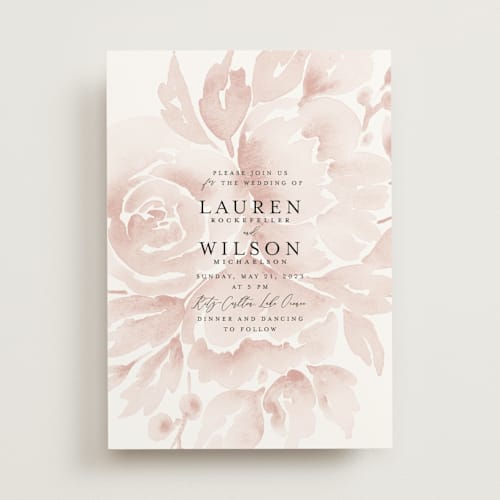 This is a blush wedding invitations with standard by Chris Griffith called wedding dream printing on signature in standard