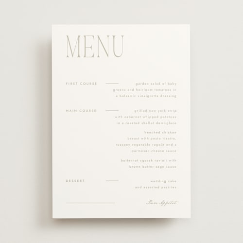 This is a latte menu cards with standard by Blustery August called hayes printing on signature in 5x7
