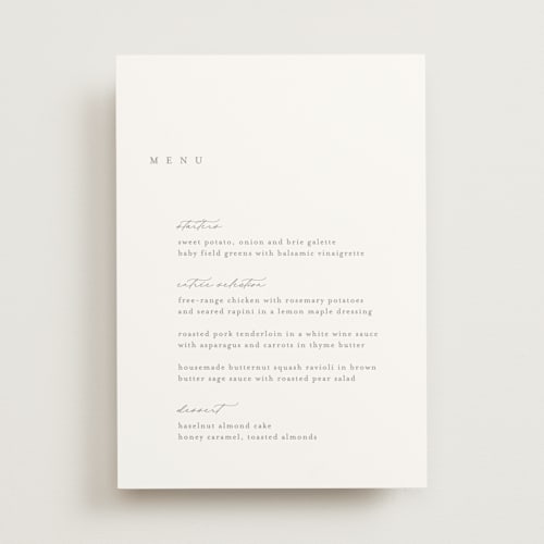This is a mist menu cards with standard by Kelly Schmidt called soho printing on signature in standard
