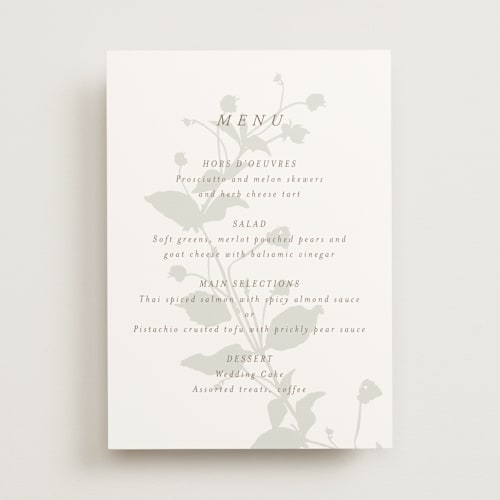 This is a fawn menu cards with standard by AK Graphics called autumnal printing on signature in standard
