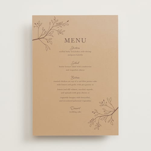 This is a autumn menu cards with standard by Morgan Ramberg called disney storybook printing on signature in standard