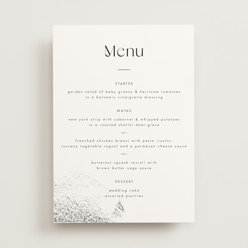 This is a ink menu cards with standard by Blustery August called forever printing on signature in standard