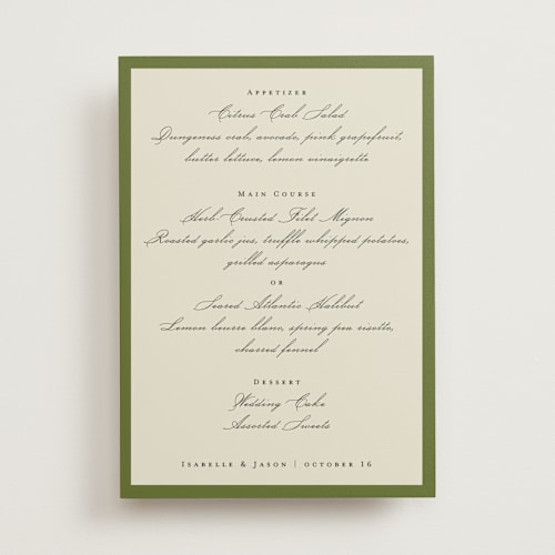 This is a verde menu cards with standard by flvx studio called merivale printing on signature in standard