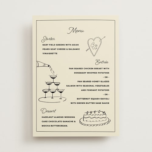 This is a leather menu cards with standard by Helena Vitto called crazy little thing called love printing on signature in 5x7