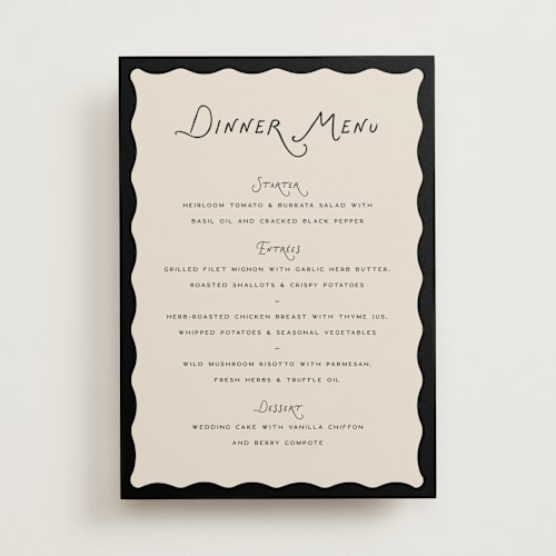 This is a shadow menu cards with standard by Pixel and Hank called lovers printing on signature in standard