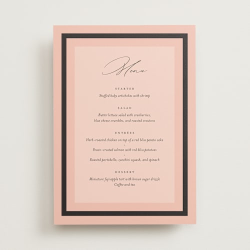 This is a onyx menu cards with standard by Eric Clegg called elance printing on signature in standard