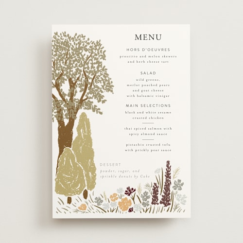 This is a sage menu cards with standard by Shiny Penny Studio called valley of the moon printing on signature in standard