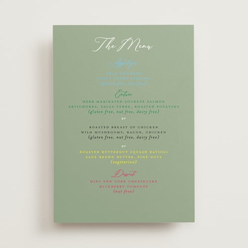 This is a sky menu cards with standard by Dana Duricekova called florals printing on signature in standard