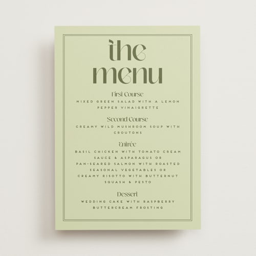 This is a kiwi menu cards with standard by Claudia Orengo called news! printing on signature in standard