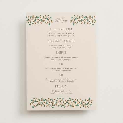 This is a autumn menu cards with standard by Ashlee Townsend called juliet printing on signature in 5x7
