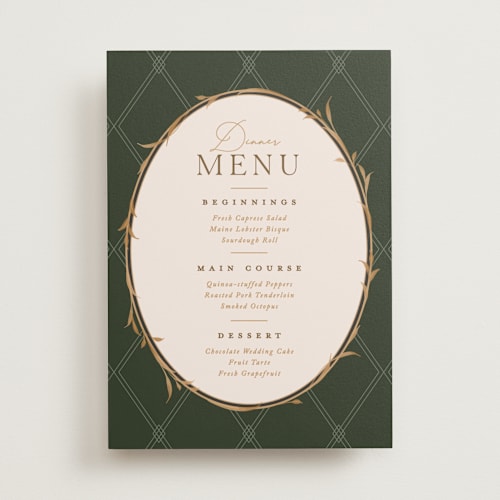 This is a forest floo menu cards with standard by Erin L. Wilson called disney's snow white someday printing on signature in standard