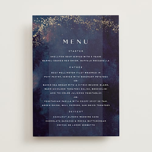This is a deep sea menu cards with foil pressed by chocomocacino called oponki printing on signature in standard
