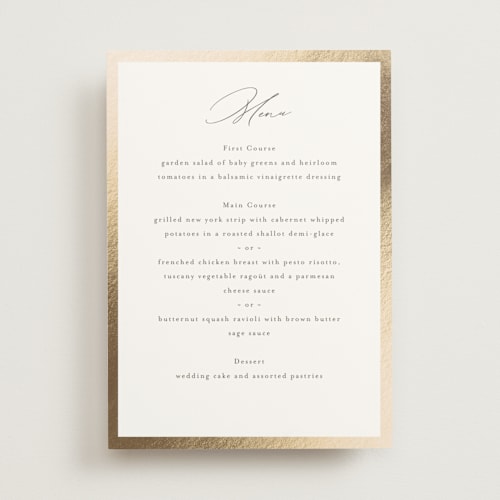 This is a cloud menu cards with foil pressed by Nicole Walsh called surround printing on signature in standard