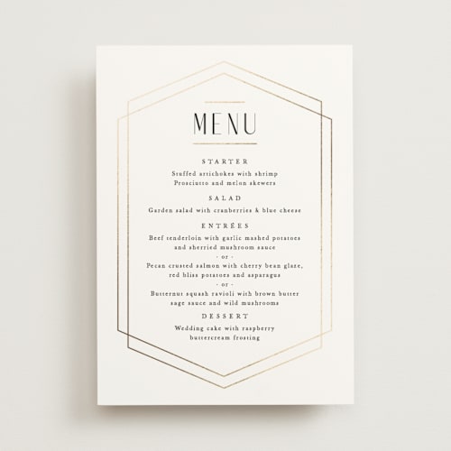 This is a cloud menu cards with foil pressed by Carly Reed Walker called formally printing on signature in standard