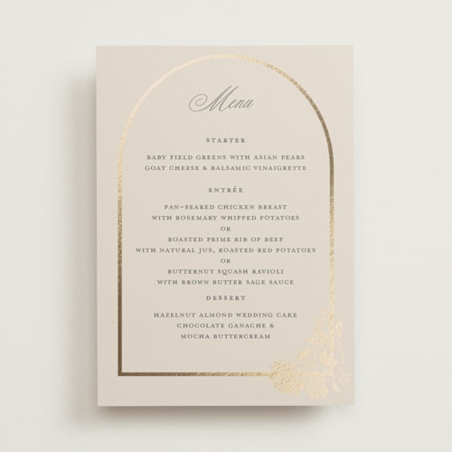 This is a tea time menu cards with foil pressed by Susan Zinader called shimmering hydrangeas printing on signature in 5x7