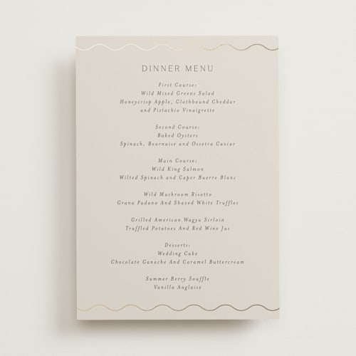 This is a petal menu cards with foil pressed by Nicoletta Savod called parisian garden printing on signature in standard