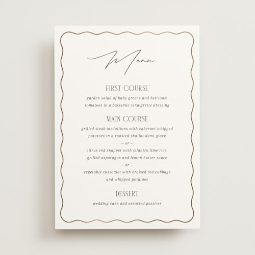 This is a pepper menu cards with foil pressed by Olivia Raufman called inventive printing on signature in standard