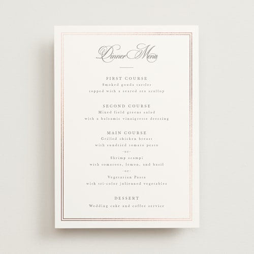 This is a cloud menu cards with foil pressed by Sarah Brown called traditionalist printing on signature in standard