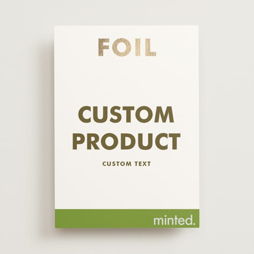 This is a golden menu cards with foil pressed by Minted Custom called portrait printing on signature in standard