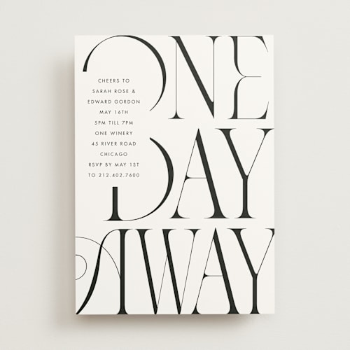 This is a cloud rehearsal dinner invitations with standard by Baumbirdy called a day away printing on signature in standard