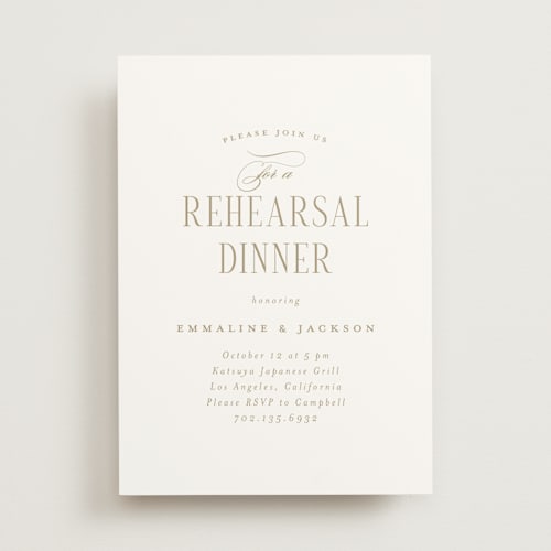 This is a quartz rehearsal dinner invitations with standard by Joanna Griffin called traditional rehearsal dinner printing on signature in standard
