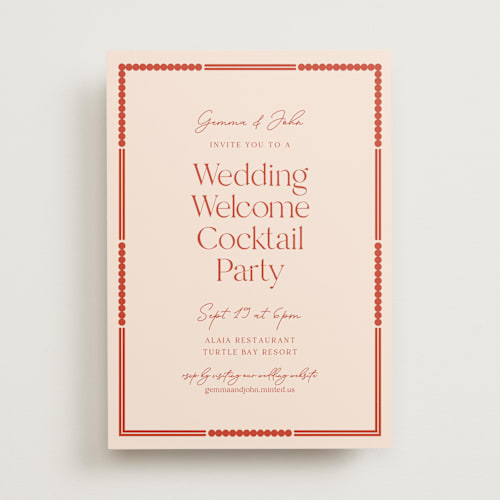 This is a chili rehearsal dinner invitations with standard by Inkblot Design called havana printing on signature in standard