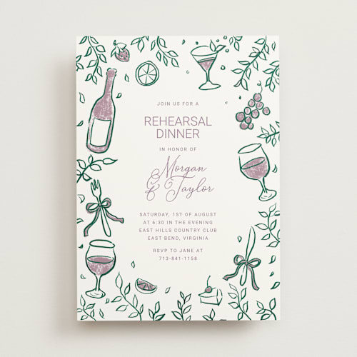 Romantic Night Rehearsal Invitations