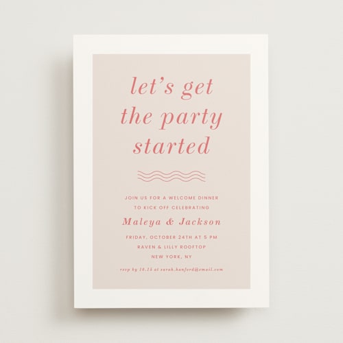 This is a flamingo rehearsal dinner invitations with standard by Kaydi Bishop called party started printing on signature in standard