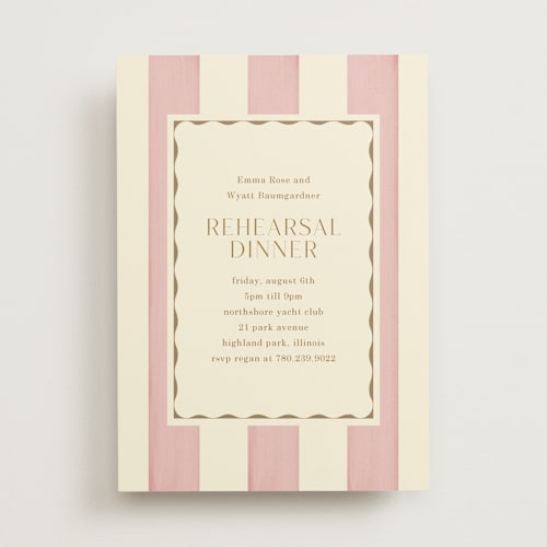This is a peony rehearsal dinner invitations with standard by Baumbirdy called tailored frame printing on signature in standard