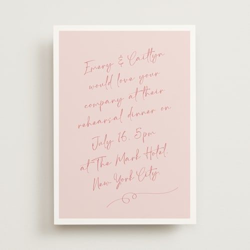 This is a rosebud rehearsal dinner invitations with standard by Adelyn T. called ink scribble printing on signature in standard