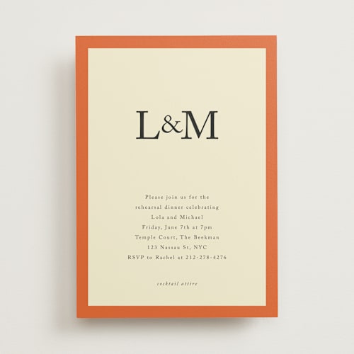 Classic Monogram Rehearsal Invitations