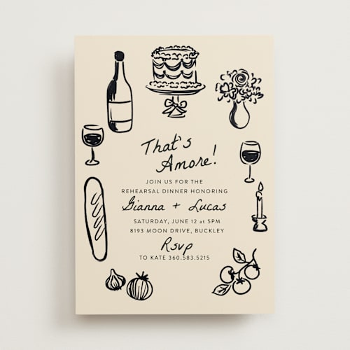 This is a papyrus rehearsal dinner invitations with standard by Itsy Belle Studio called that's amore printing on signature in standard