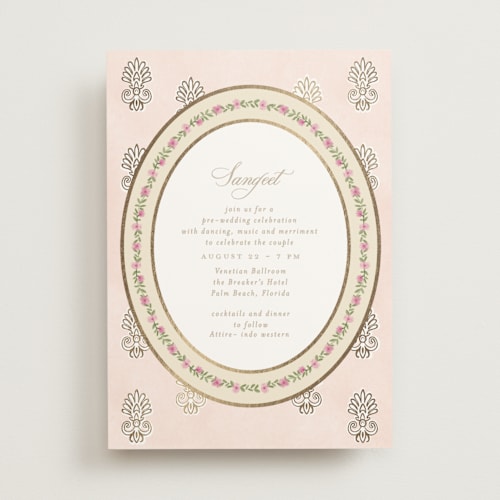 This is a shubh foil stamped wedding invitations with foil pressed by Creo Study called amalgamation - cloned - cloned printing on signature in standard
