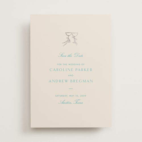 This is a costa foil stamped save the date cards with foil pressed by Megan Davis called campania printing on signature in standard